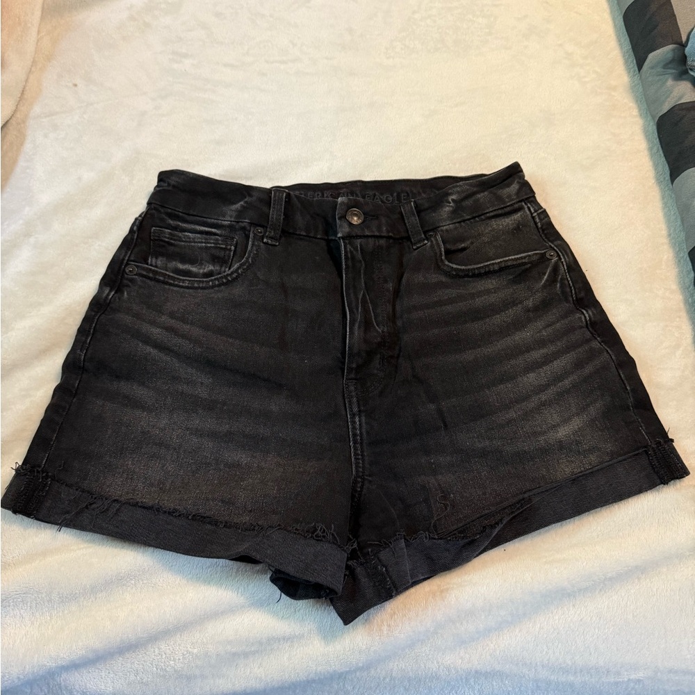American Eagle Outfitters Black curvy mom Jean Shorts